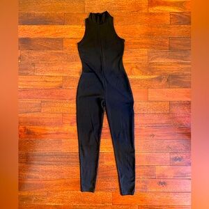 Vintage 90s Express Tricot Legging Sleeveless Bodysuit with Keyhole Back